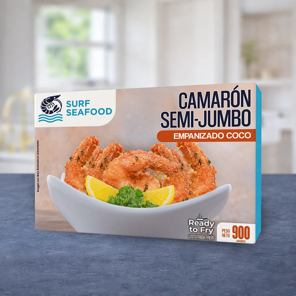 Camarón Semi-jumbo empanizado coco 900g